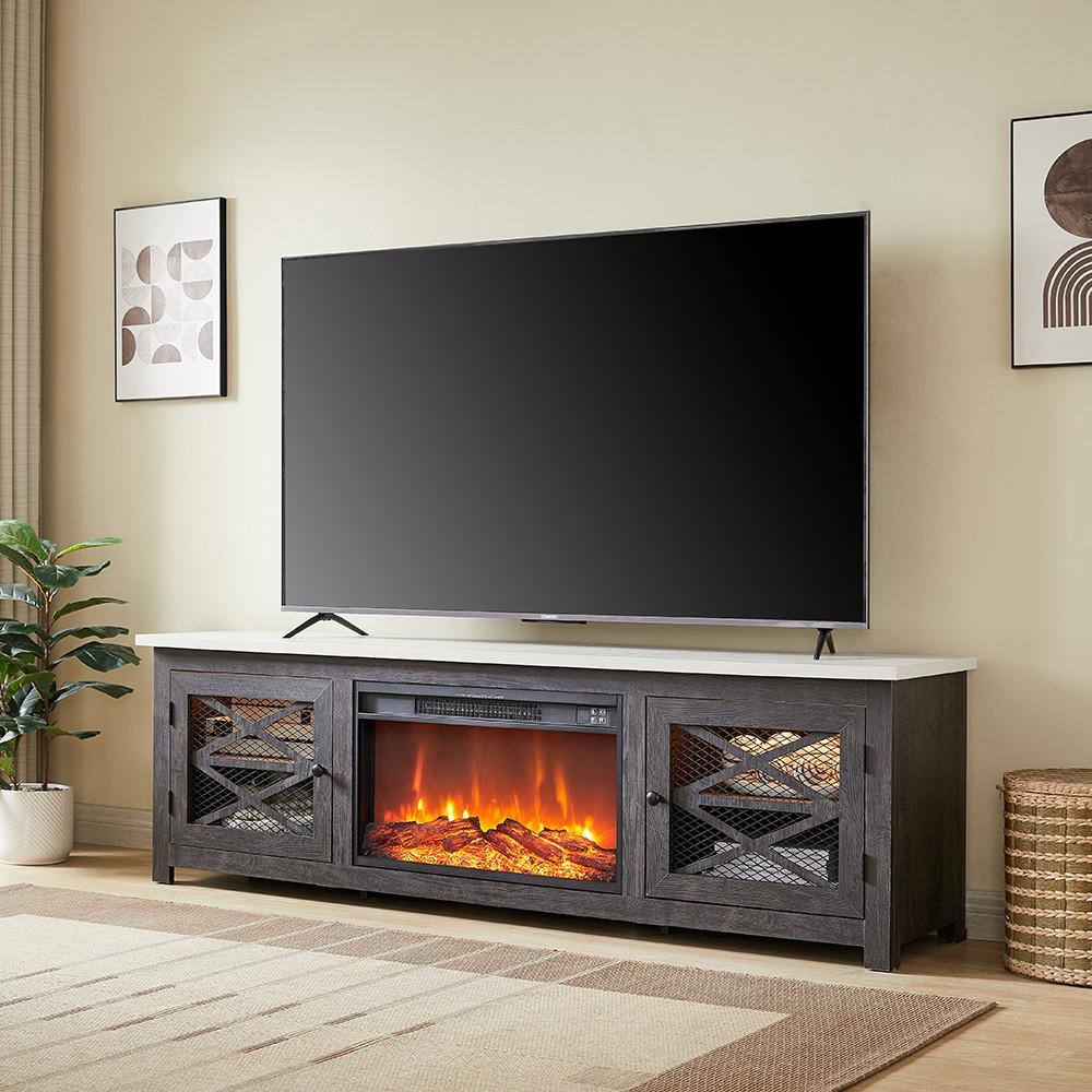 Rent to Own Living Essentials Wilson Unfold 72" TV Stand with Fireplace ...